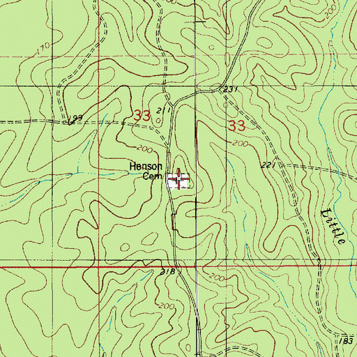 Topographic Map of Henson Cemetery, LA