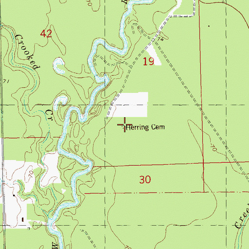 Topographic Map of Herring Cemetery, LA