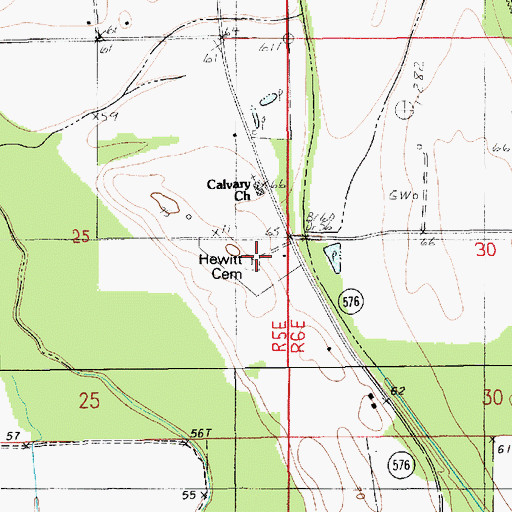 Topographic Map of Hewitt Cemetery, LA