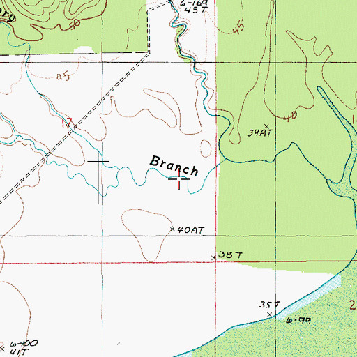 Topographic Map of Hickory Branch, LA