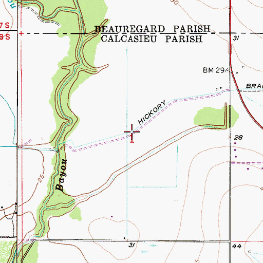 Topographic Map of Hickory Branch Canal, LA