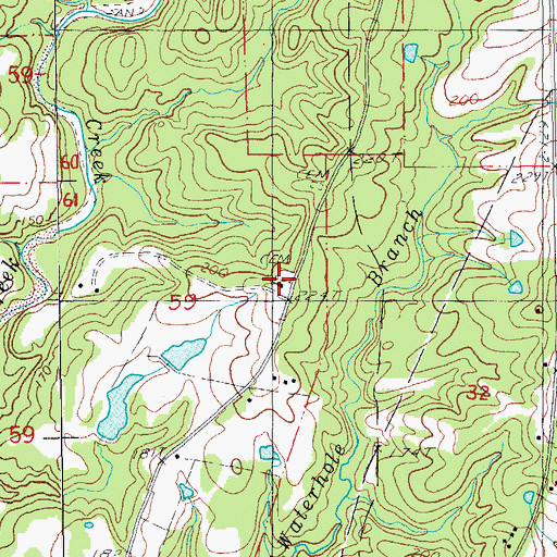Topographic Map of Hickory Grove Church, LA