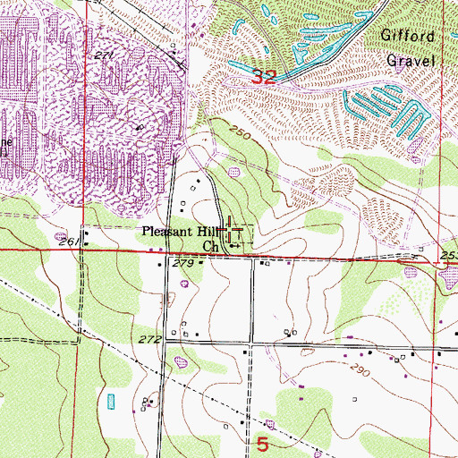 Topographic Map of Pleasant Hill Church, AR