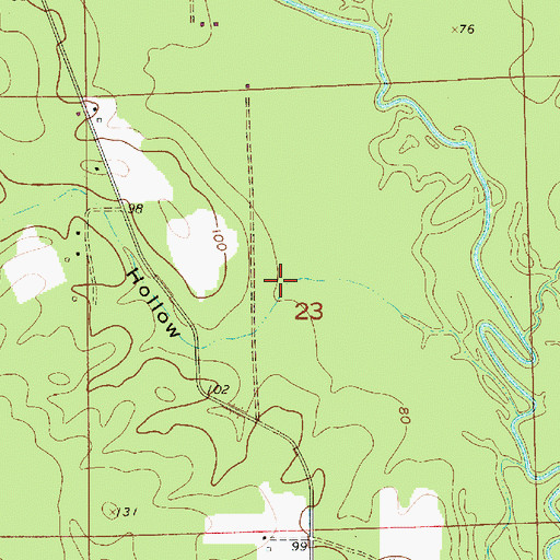 Topographic Map of Hickory Hollow, LA