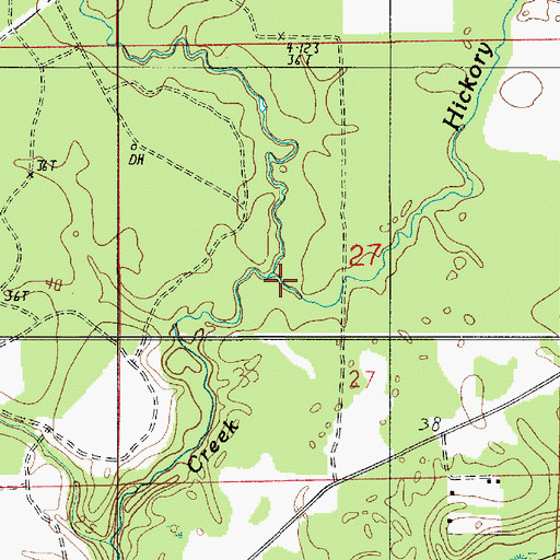 Topographic Map of Hickory Lake Creek, LA