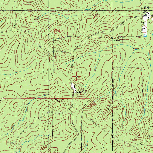 Topographic Map of Hickory Springs Church, LA