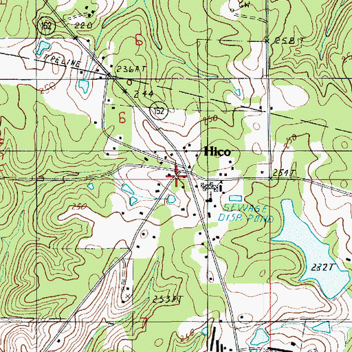 Topographic Map of Hico, LA