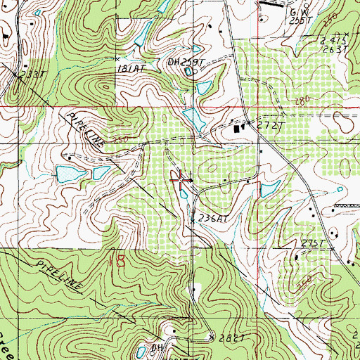 Topographic Map of Hico School, LA