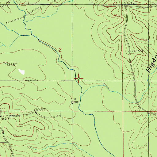 Topographic Map of Higdon Creek, LA