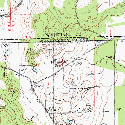 Topographic Map of Hinson Cemetery, LA