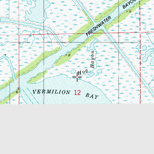 Topographic Map of Hog Bayou, LA
