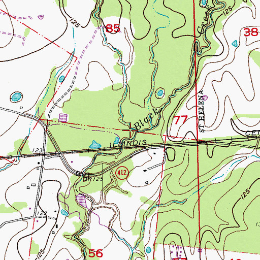 Topographic Map of Hog Bayou, LA