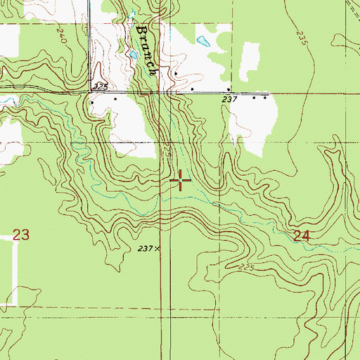Topographic Map of Hog Branch, LA