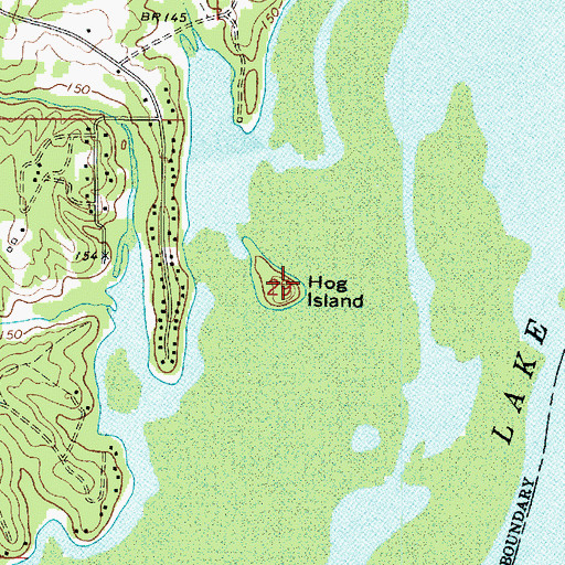 Topographic Map of Hog Island, LA