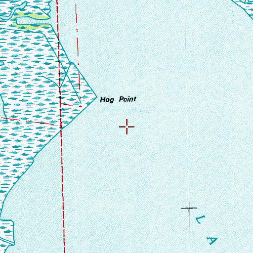 Topographic Map of Hog Point, LA