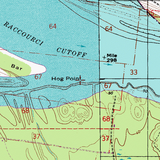 Topographic Map of Hog Point, LA