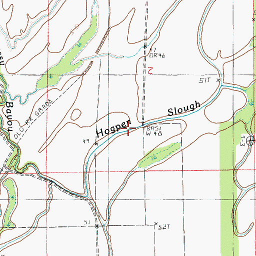 Topographic Map of Hogpen Slough, LA