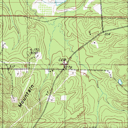 Topographic Map of Holder Cemetery, LA