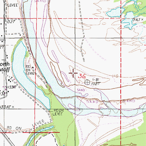 Topographic Map of Hollingsworth Cutoff, LA