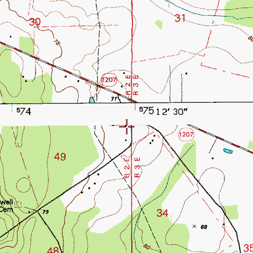 Topographic Map of Holloway Church, LA