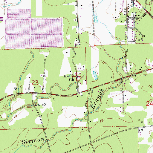 Topographic Map of Holly Church, LA