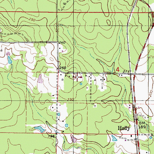Topographic Map of Holly Church, LA