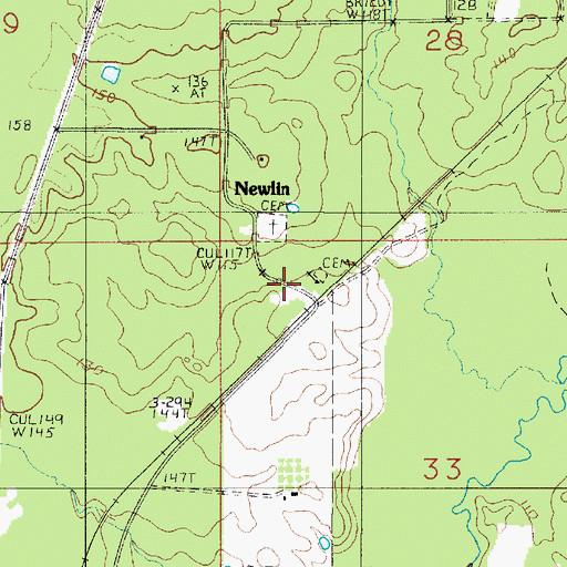 Topographic Map of Holly Grove Church, LA