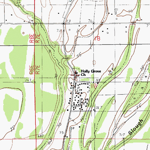 Topographic Map of Holly Grove Church, LA