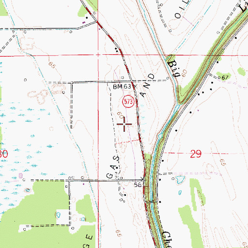 Topographic Map of Holly Ridge Gas and Oil Field, LA