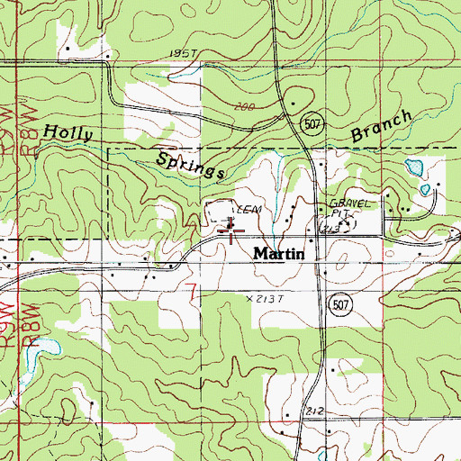 Topographic Map of Holly Springs Church, LA