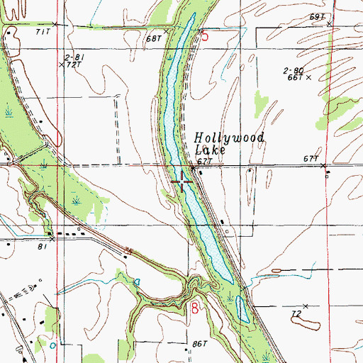 Topographic Map of Hollywood Lake, LA