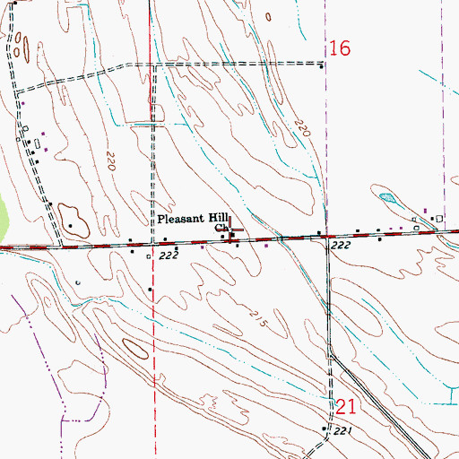 Topographic Map of Pleasant Hill Church, AR