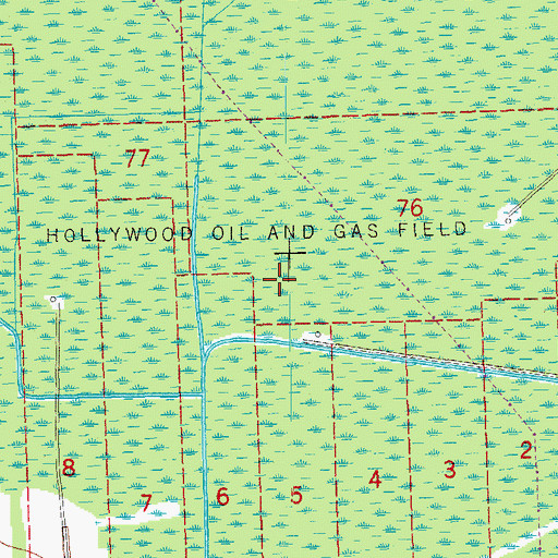 Topographic Map of Hollywood Oil and Gas Field, LA