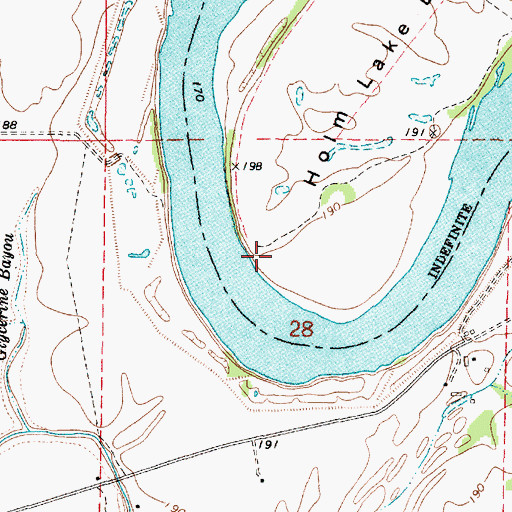 Topographic Map of Holm Lake Bottom, LA