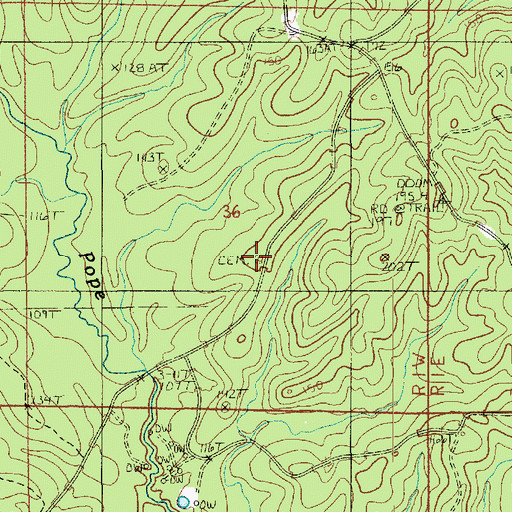 Topographic Map of Holmes Cemetery, LA