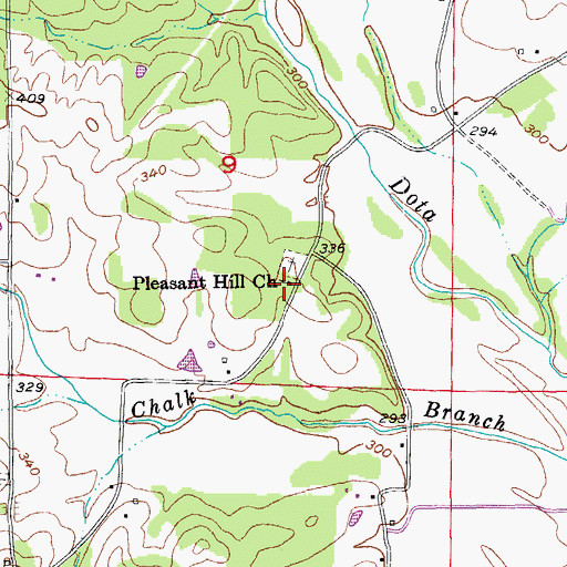 Topographic Map of Pleasant Hill Church, AR