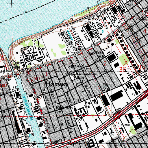 Topographic Map of Homedale School, LA
