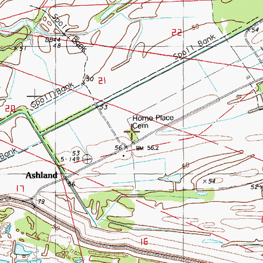 Topographic Map of Homeplace Cemetery, LA