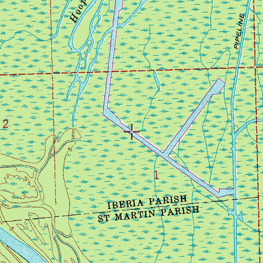 Topographic Map of Hooppole Bayou, LA