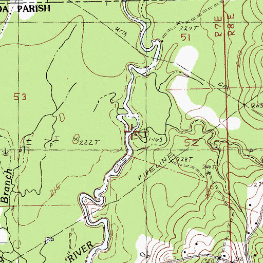 Topographic Map of Hope Branch, LA