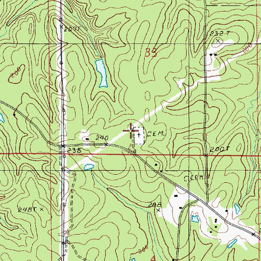 Topographic Map of Hopewell Cemetery, LA