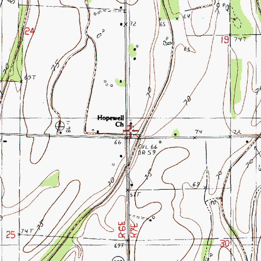 Topographic Map of Hopewell Church, LA