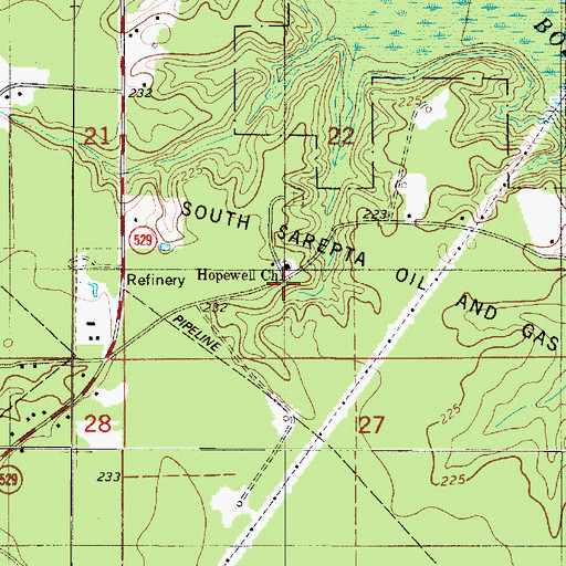 Topographic Map of Hopewell School, LA