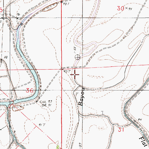 Topographic Map of Horse Bayou, LA