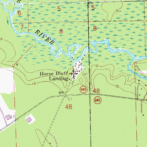Topographic Map of Horse Bluff Landing, LA
