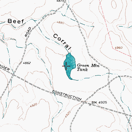 Topographic Map of Green Mountain Tank, AZ