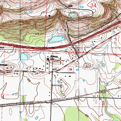 Topographic Map of Pleasant Home Church, AR