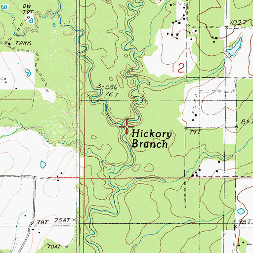 Topographic Map of Horse Branch, LA