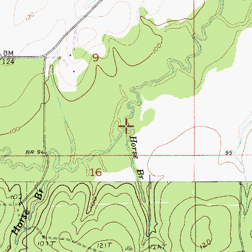 Topographic Map of Horse Branch, LA