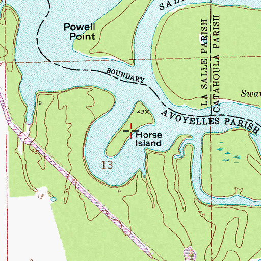 Topographic Map of Horse Island, LA